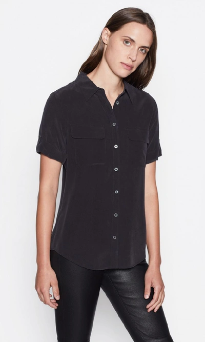 Shop Equipment Short Sleeve Slim Signature Silk Shirt In True Black