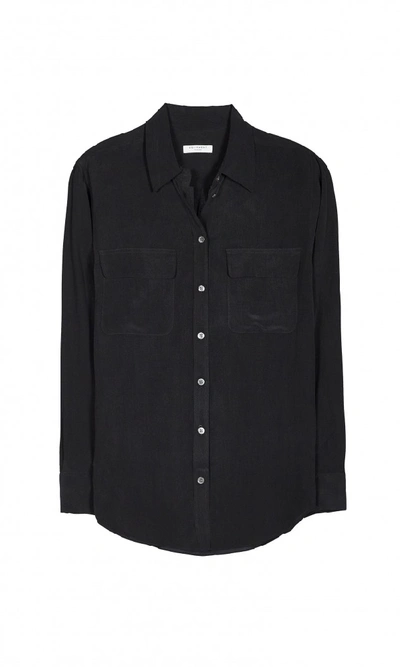 Shop Equipment Signature Silk Shirt In True Black