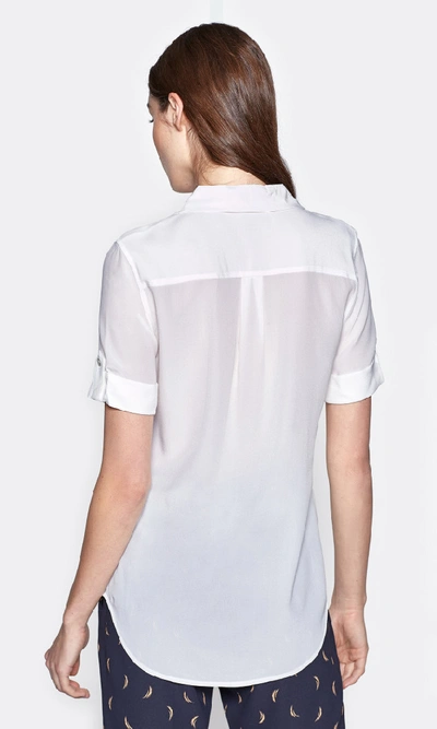 Shop Equipment Short Sleeve Slim Signature Silk Shirt In Bright White