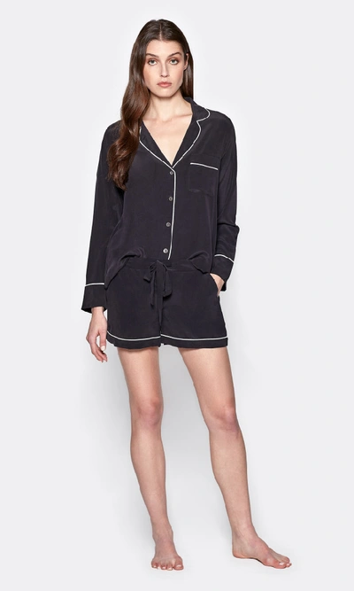 Shop Equipment Lillian Silk Pajama Set In True Black