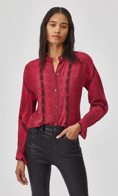 Shop Equipment Pavotta Silk Shirt In True Black/impala Lily