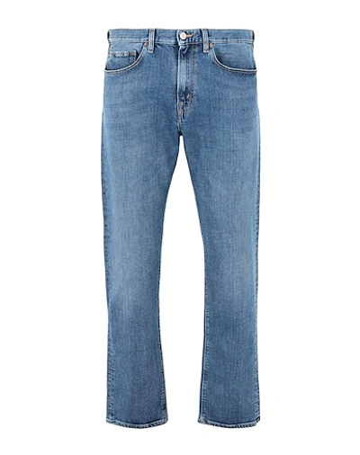 Shop Jeanerica Man Jeans Blue Size 34w-32l Cotton, Elastane