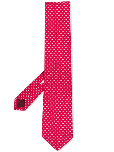 Shop Ferragamo Silk Fish-print Tie In Red