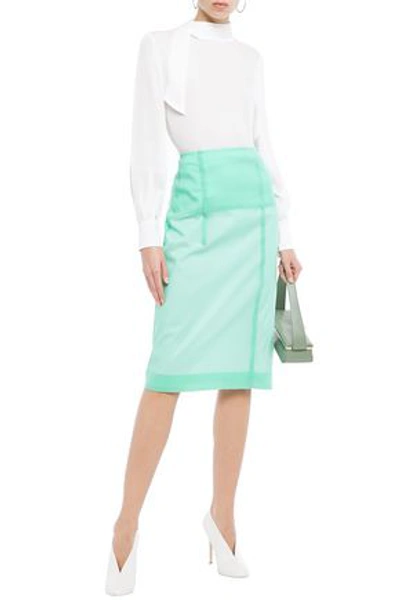 Shop Victoria Beckham Silk-blend Organza Skirt In Mint