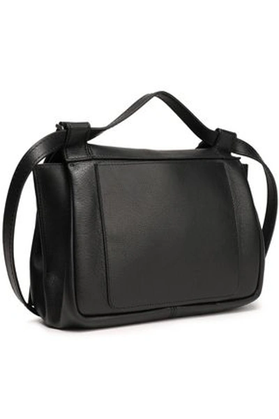 Shop Elena Ghisellini Foxy Pebbled-leather Shoulder Bag In Black