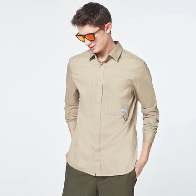 Shop Oakley Workwear Patch Ls Shirt In Safari
