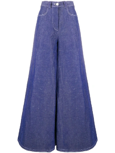 Shop Sunnei High-waisted Wide-leg Jeans In Blue