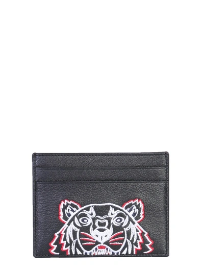 Shop Kenzo Tiger Cardholder In Black