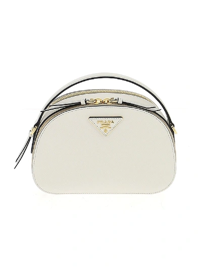 Shop Prada Odette Logo Shoulder Bag In White