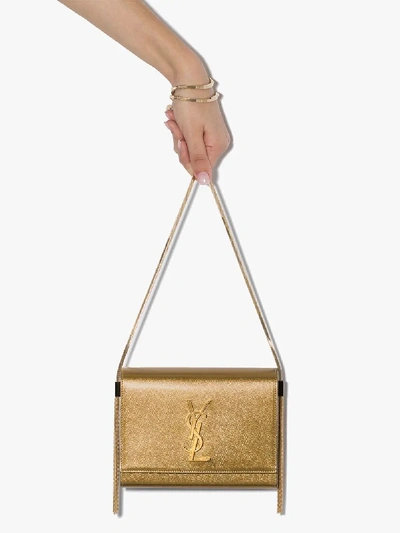 Shop Saint Laurent Brown Kate Tassel Leather Box Bag