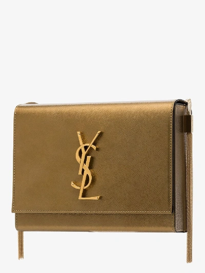 Shop Saint Laurent Brown Kate Tassel Leather Box Bag