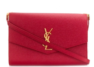 Saint Laurent Uptown Strap Bag Grain de Poudre Embossed Leather Mini Eros  Red in Calfskin Leather with Gold-tone - US
