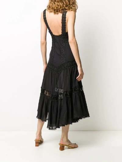 Shop Charo Ruiz Lace-trimmed Halterneck Dress In Black