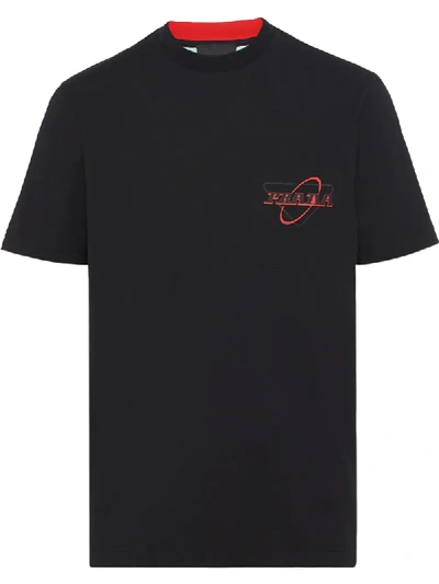 Shop Prada Logo Print T-shirt In Black