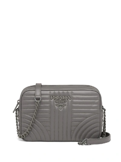 Shop Prada Diagramme Shoulder Bag In Grey