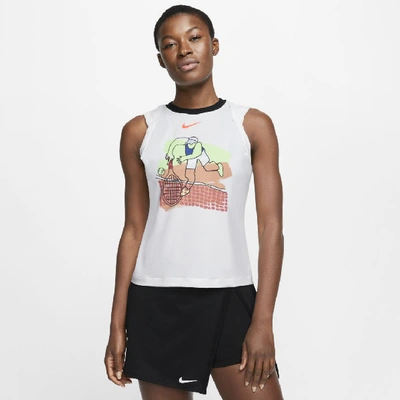 Shop Nike Court Dri-fit Women's Tennis Tank In White,black,laser Crimson