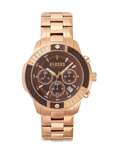 Shop Versus Admirality Ip Rosegold Stainless Steel Chronograph Watch