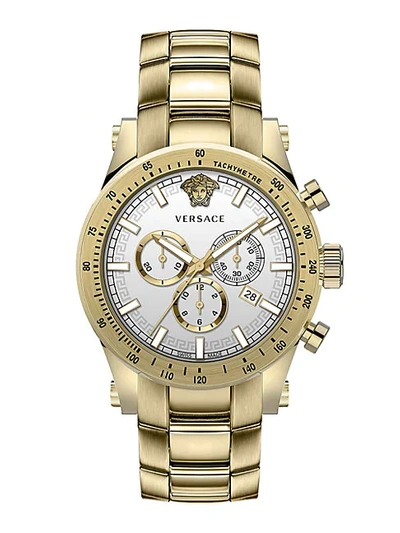 Shop Versace Chrono Sporty Ip Gold Stainless Steel Watch