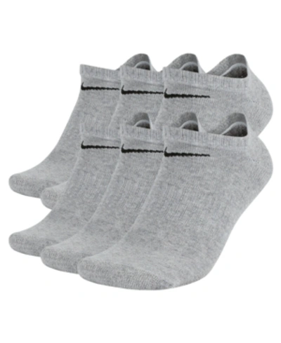 Shop Nike Men's Cotton No-show Socks 6-pack In Dk Grey Heather