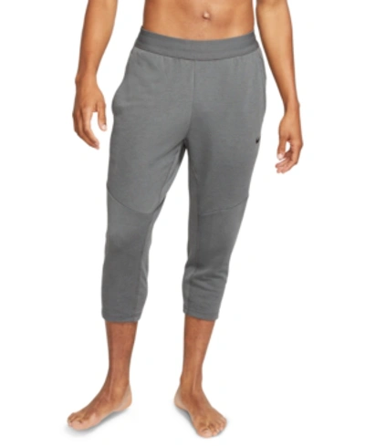 Shop Nike Men's Dri-fit Cropped Yoga Pants In Iron Grey/black