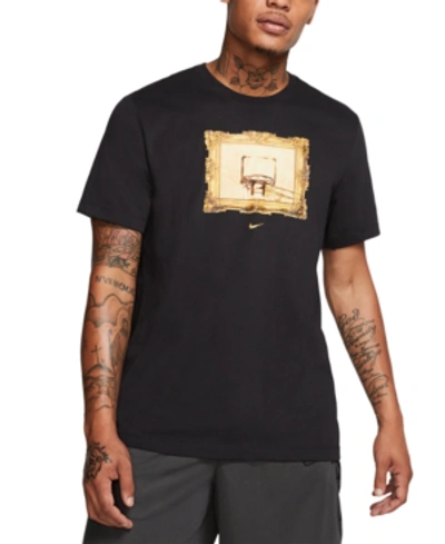 Shop Nike Men's Dri-fit Graphic Basketball T-shirt In Black