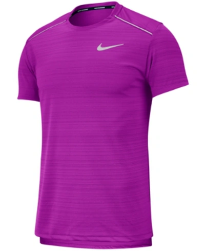 Shop Nike Men's Miler Dri-fit Running Top In Vivid Purple