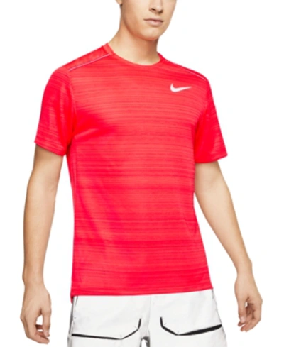Shop Nike Men's Miler Dri-fit Running Top In Laser Crimson