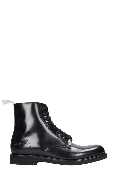 Shop Common Projects Standard Combat Combat Boots In Black Leather