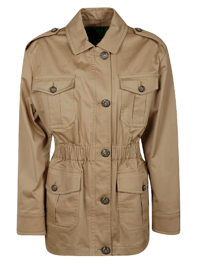 Shop Dolce & Gabbana Buttoned Multi-pocket Jacket In Brown