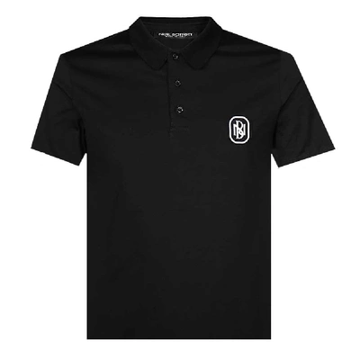Shop Neil Barrett Logo Polo In Black