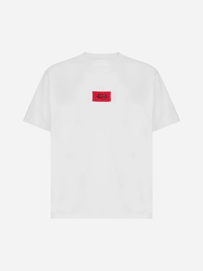 Shop 424 Logo Cotton T-shirt In Off White