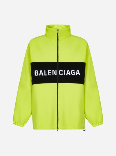 Shop Balenciaga Giacca Oversize In Lana Con Logo