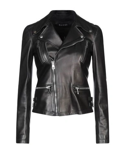 Shop Gucci Biker Jacket In Black