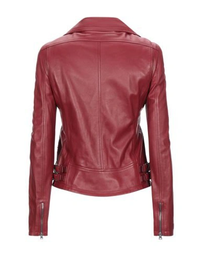 Shop Gucci Biker Jacket In Brick Red