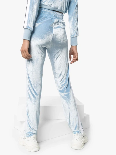 Shop Palm Angels Chenille Tracksuit Trousers In Blue