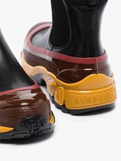 Shop Burberry Black H3 Leather Chelsea Boots