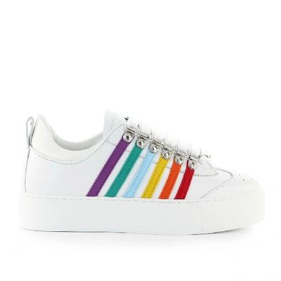 Shop Dsquared2 251 White Multicolor Sneaker