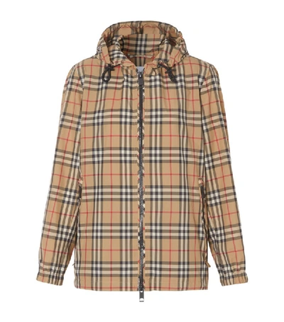 Shop Burberry Vintage Check Hooded Jacket