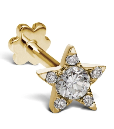 Shop Maria Tash Yellow Gold Diamond Star Threaded Stud Earring (5.5mm)