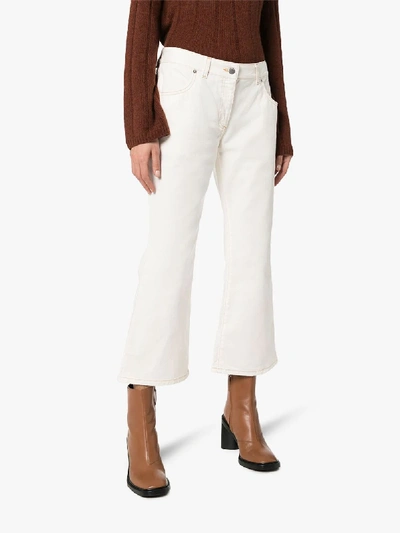 Shop Jw Anderson White Skinny Flared Jeans