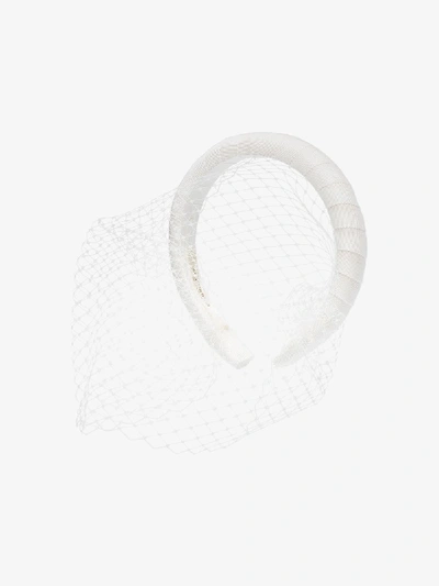 Shop Jennifer Behr White Attica Veil Silk Headband