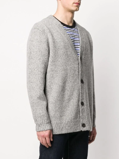 Shop Acne Studios V-neck Knitted Cardigan In Grey