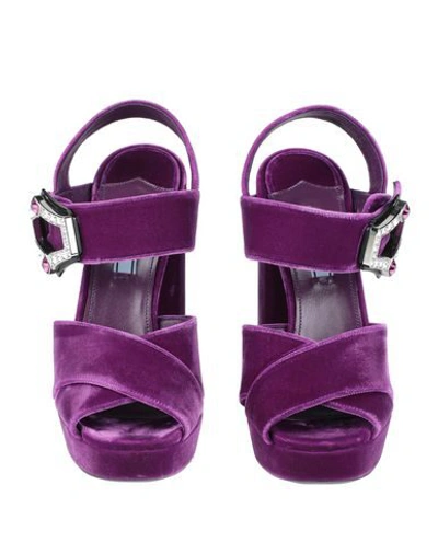 Shop Prada Sandals In Purple