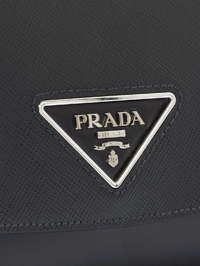 Shop Prada Saffiano Shoulder Bag In Black