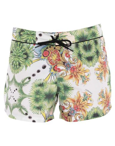 Shop Versace Swim Trunks In Green