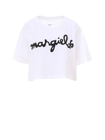 Shop Mm6 Maison Margiela T-shirt In Bianco