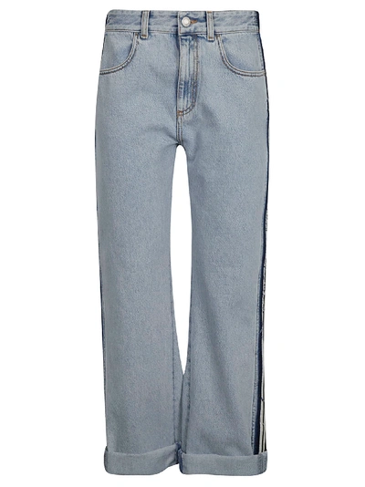 Shop Alexander Mcqueen Straight-leg Cropped Jeans In Azzurro