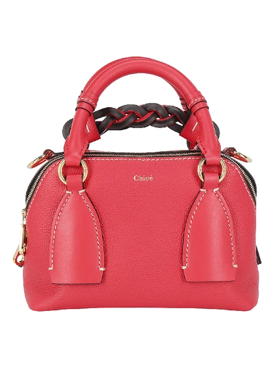 Shop Chloé Daria Small Handbag In Rosso