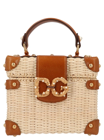 Shop Dolce & Gabbana Dg Amore Bag In Beige