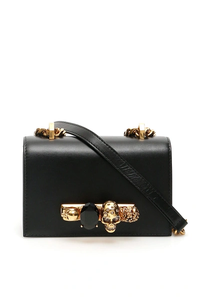 Shop Alexander Mcqueen Small Jewelled Satchel In Nero